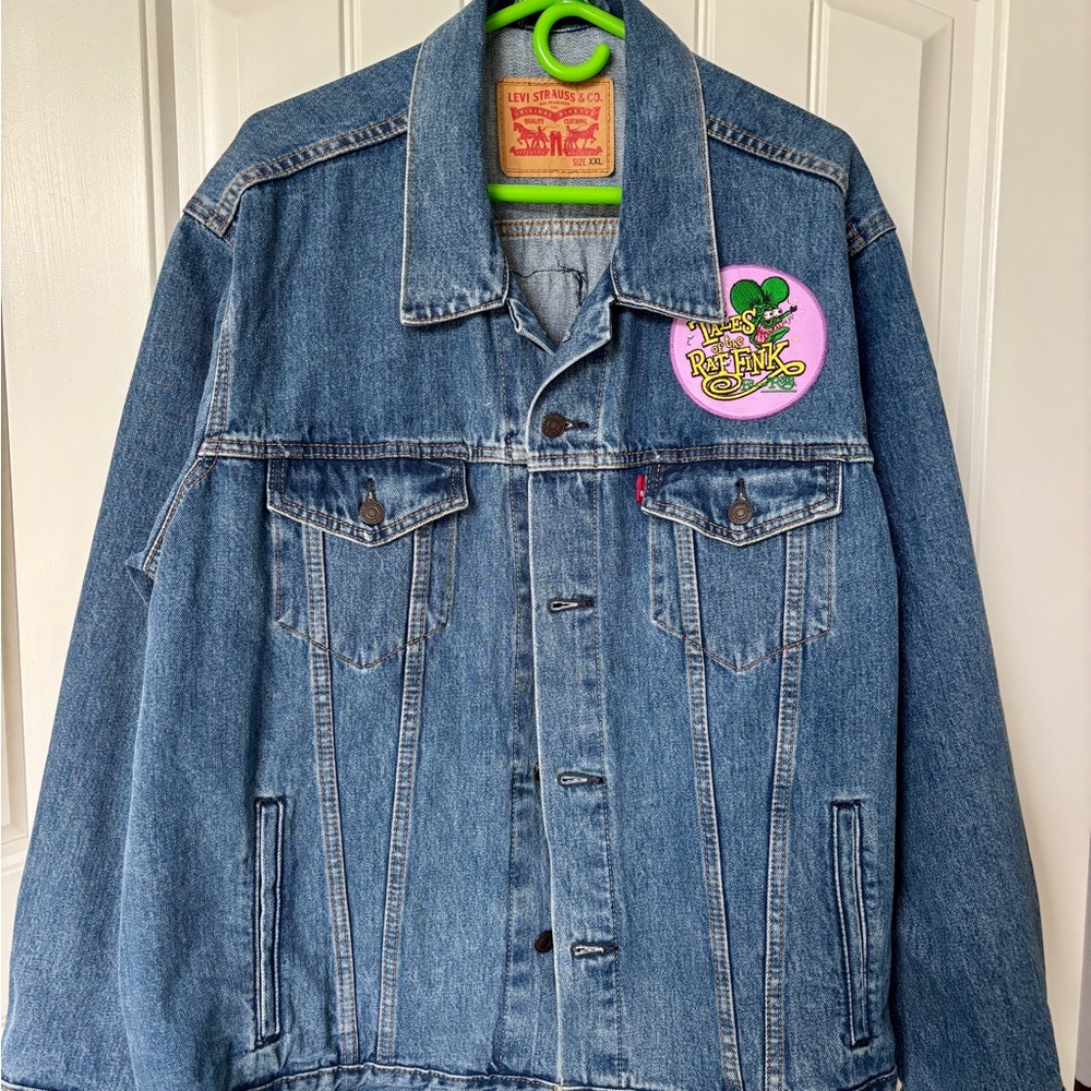 Ed Roth RAT FINK - Levi's Blue Denim Jacket ~ONE OF A KIND~SZ XXL